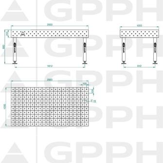 GPPH PLUS 2000x1000 hitsauspöytä