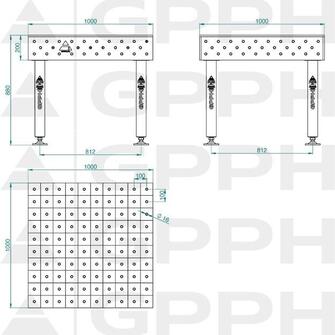 GPPH PLUS INOX 1000x1000 hitsauspöytä