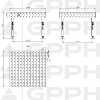 GPPH PLUS INOX 1200x1200 hitsauspöytä