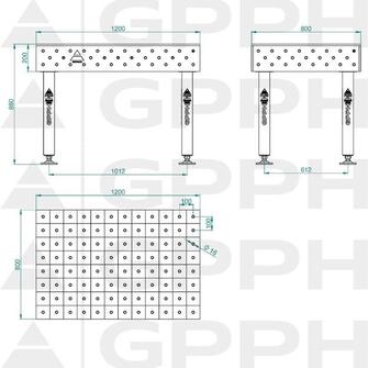 GPPH PLUS INOX 1200x800 hitsauspöytä