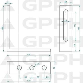 GPPH PLUS Suorakulma 185x175