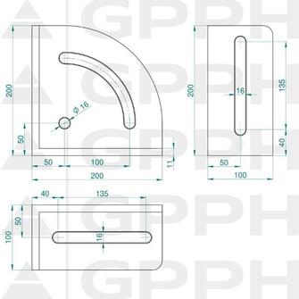 GPPH PLUS Suorakulma 200x200