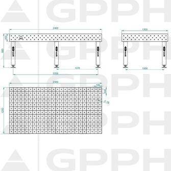 GPPH PRO 2400x1200 hitsauspöytä