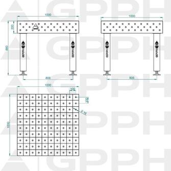 GPPH PRO INOX 1000x1000 hitsauspöytä