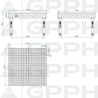 GPPH PRO INOX 1500x1480 hitsauspöytä