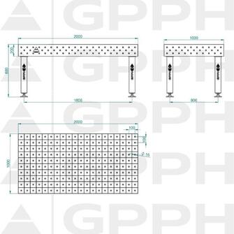 GPPH PRO INOX 2000x1000 hitsauspöytä