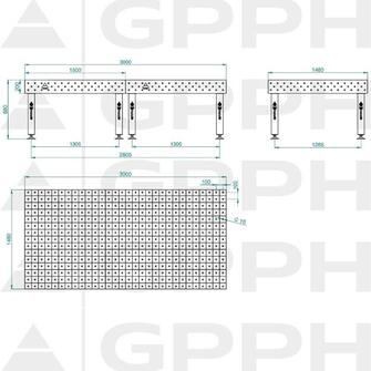 GPPH PRO INOX 3000x1480 hitsauspöytä