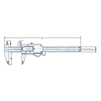 Kemmler 150mm IP67 digi työntömitta