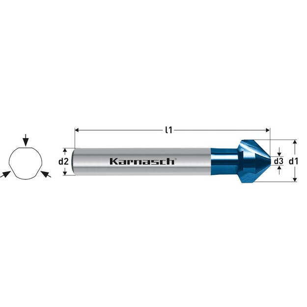 Karnasch 13,4mm 90ast. Blue-Tec kärkiupotin